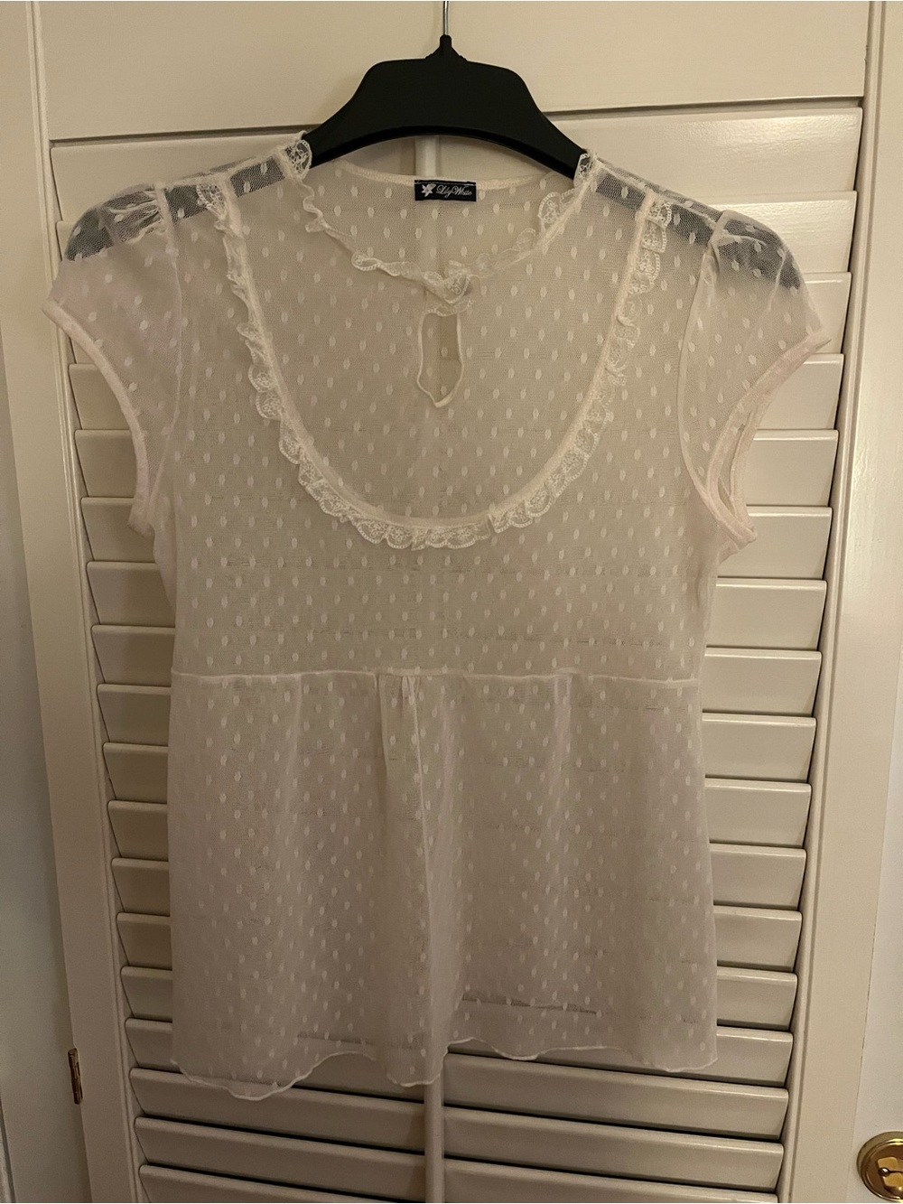 Lily White sheer mesh blouse